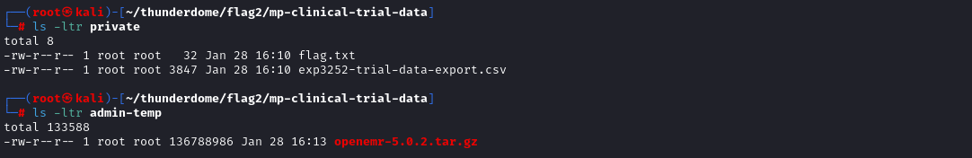 Okay, now let's check the contents of those downloaded directories.