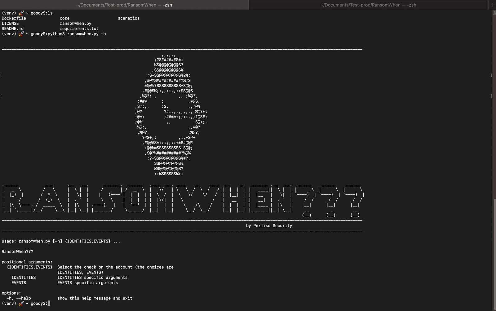 $ git clone https://github.com/permiso-security/RansomWhen.git $ cd RansomWhen $ python3 -m venv venv $