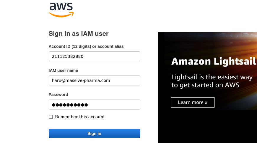 At this point we have enough to try and login using the AWS portal. There are only two names to try, but I
