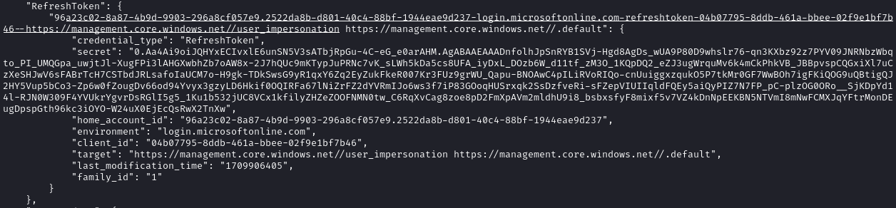 We also see the file msal_token_cache.json that contains Nacer’s Azure access and refresh tokens - this is a