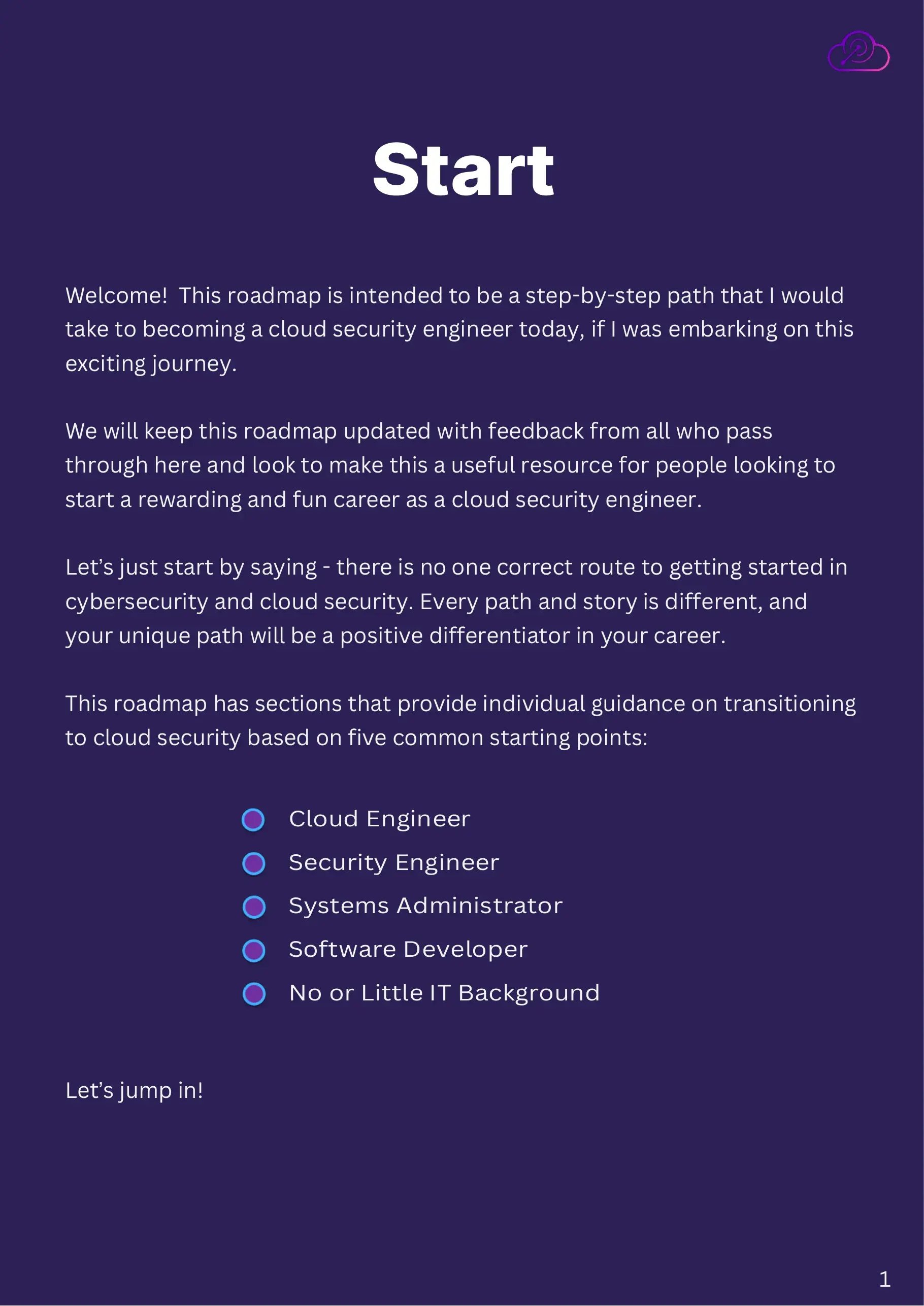 Start: why this cloud security roadmap exists and who it is for