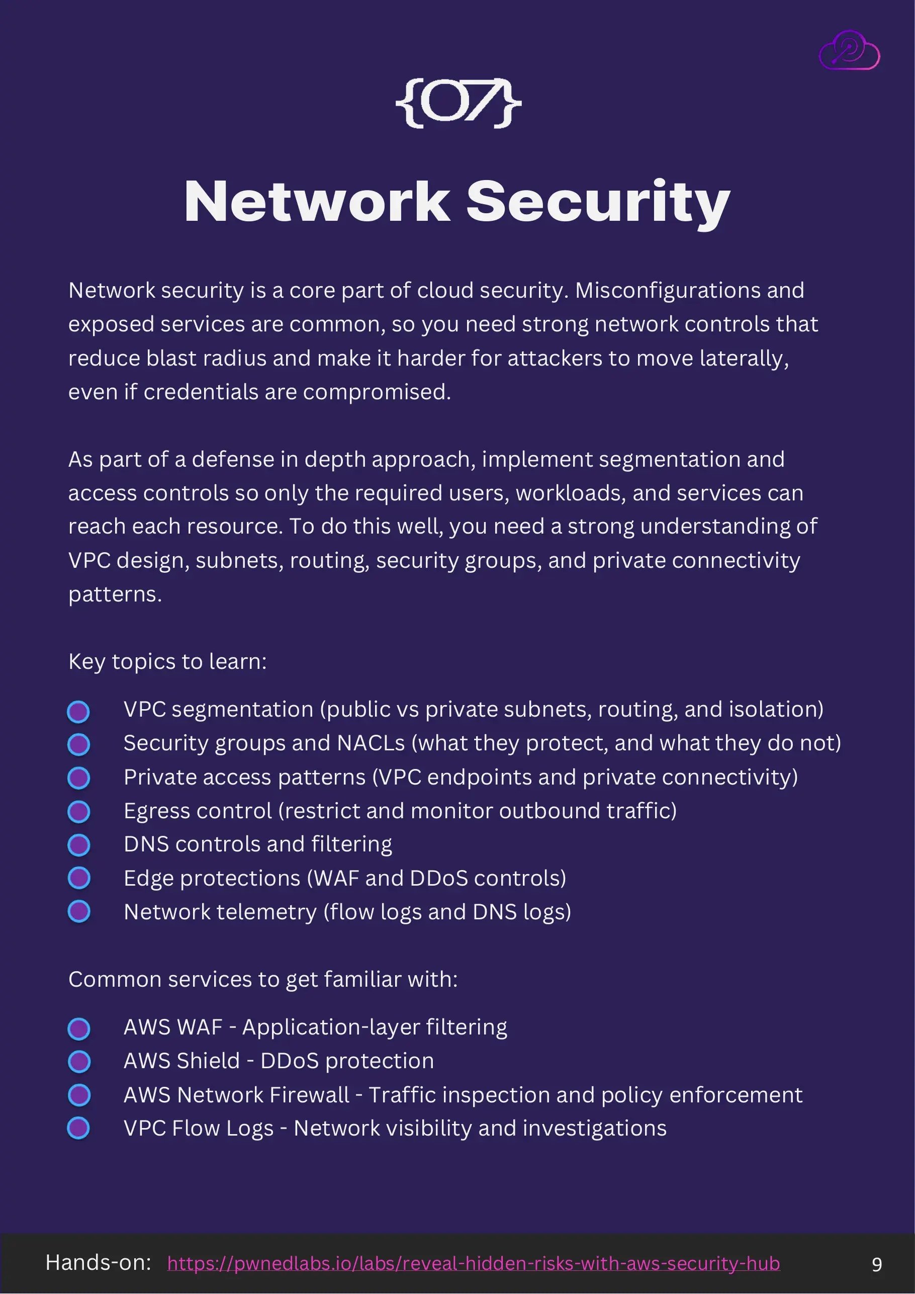 Step 07, network security, VPC segmentation and egress control