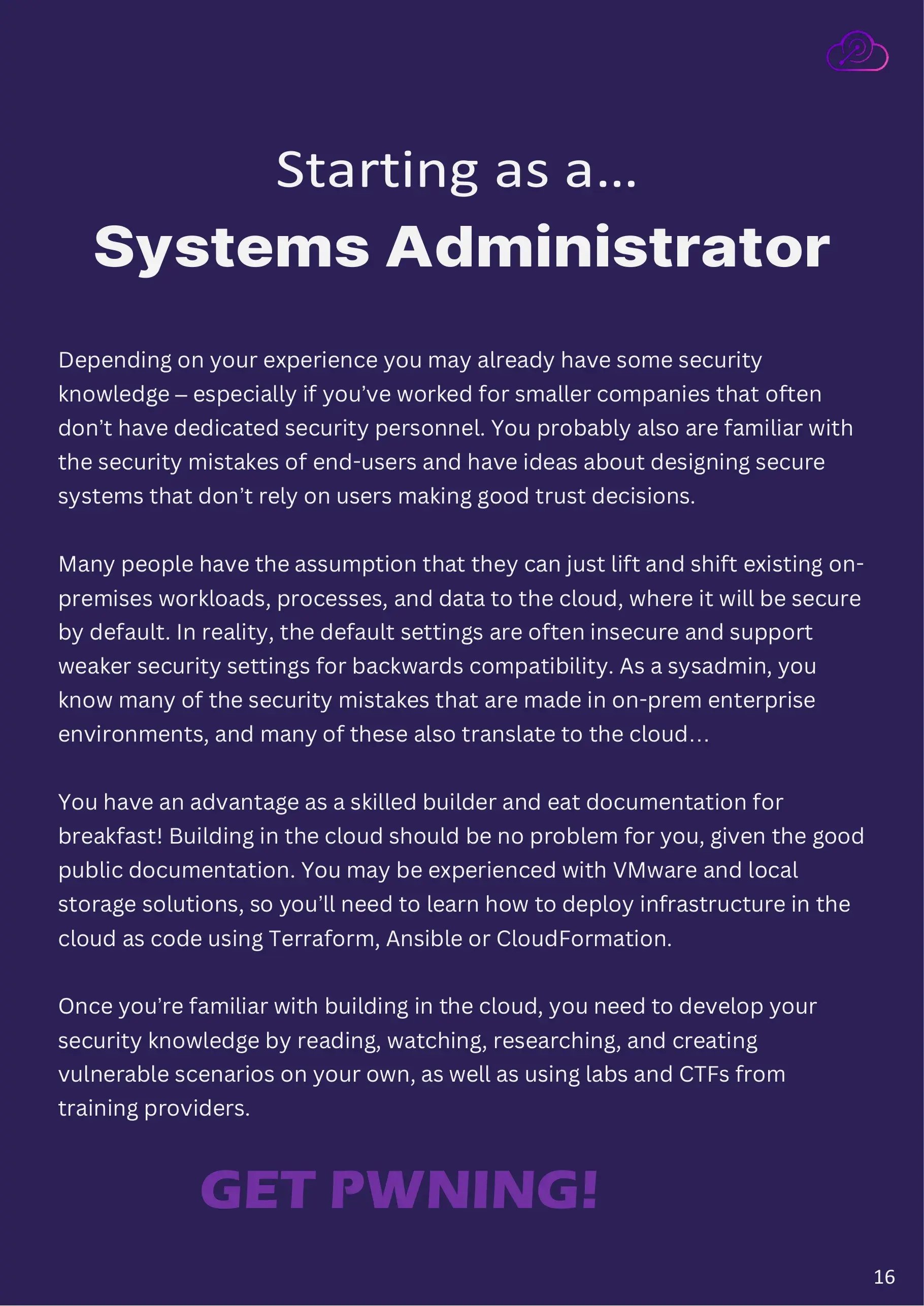 Starting as a systems administrator