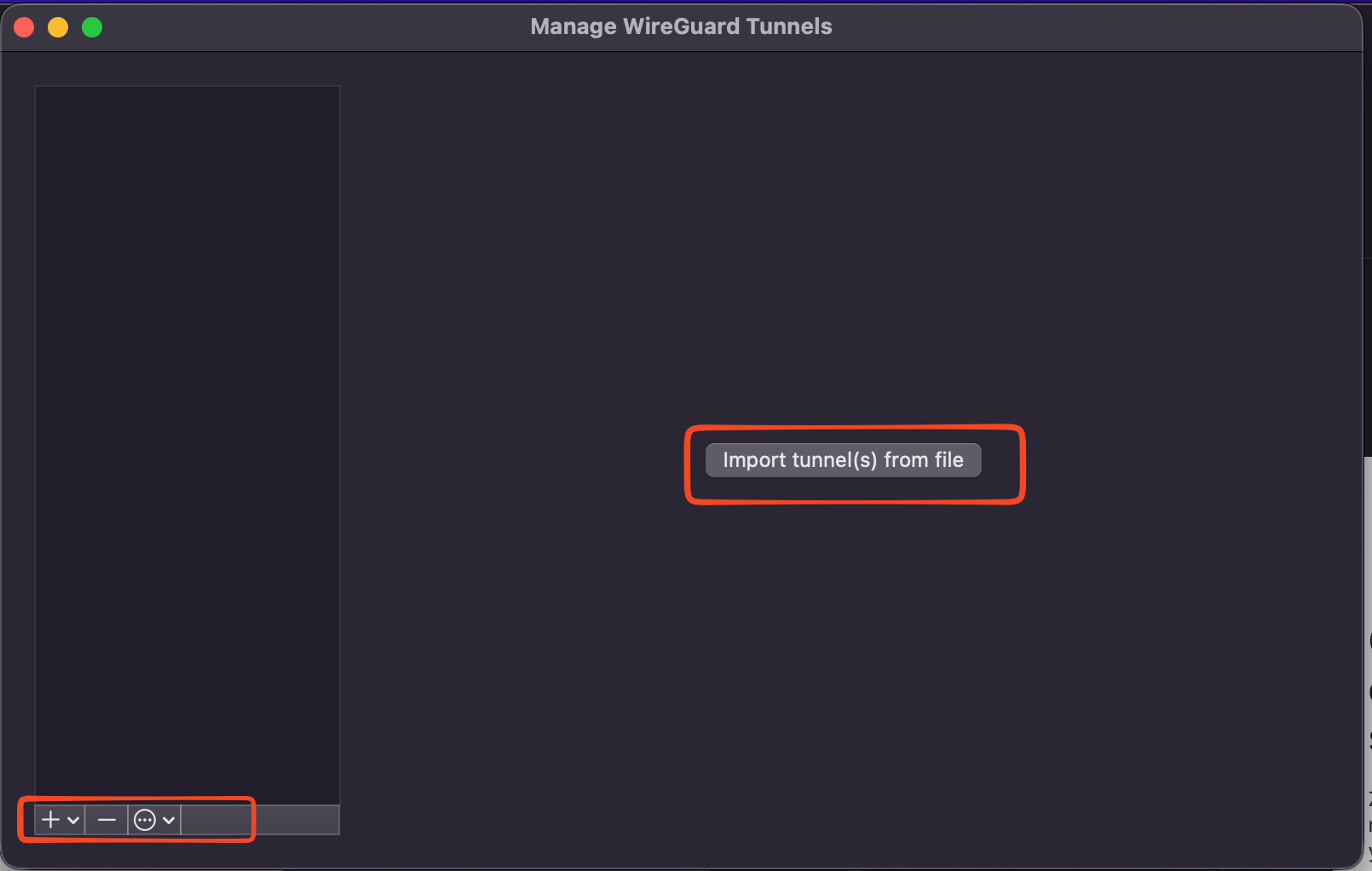 WireGuard for macOS - Import tunnel from file
